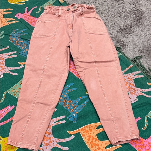 SO Pink High Rise Paperbag Utility Twill Waist Denim 3 - Picture 2 of 7